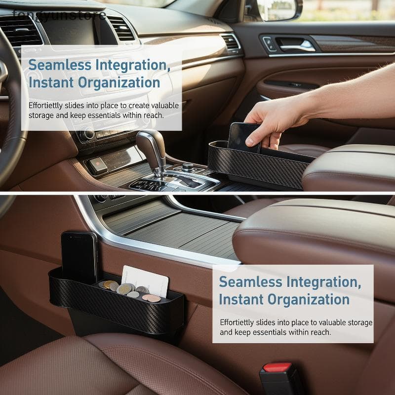 Caixa De Armazenamento Lateral Do Assento De Carro Com 2 Porta-Copos E Organizador De Telefone Para Muters Viajantes