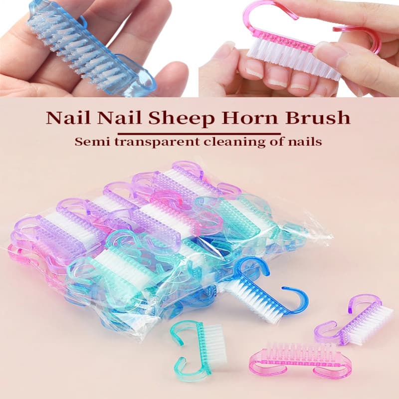 Kit c/2/12 Pcs Escovinha de Unhas de Plástico com cerdas de NYLON e cabo anatômico deslizante