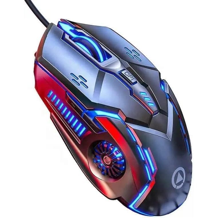 Mouse gamer com fio HONHOW, 6 botões, DPI ajustável em 4 níveis, até 3200 DPI, luzes LED de 7 cores, mouse com fio para
