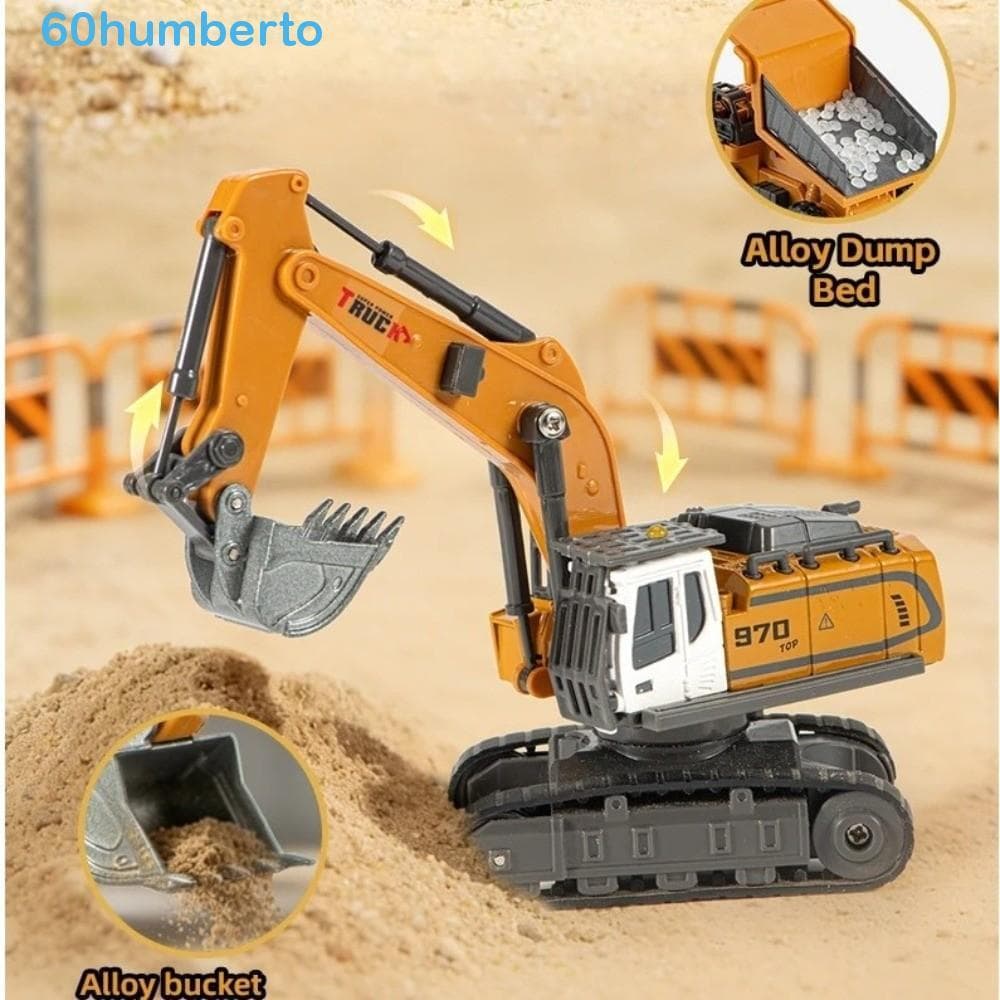 Brinquedo Mini Escavadeira HUMBERTO , Empilhadeira De Controle Remoto De Material De Liga , Efeitos Sonoros