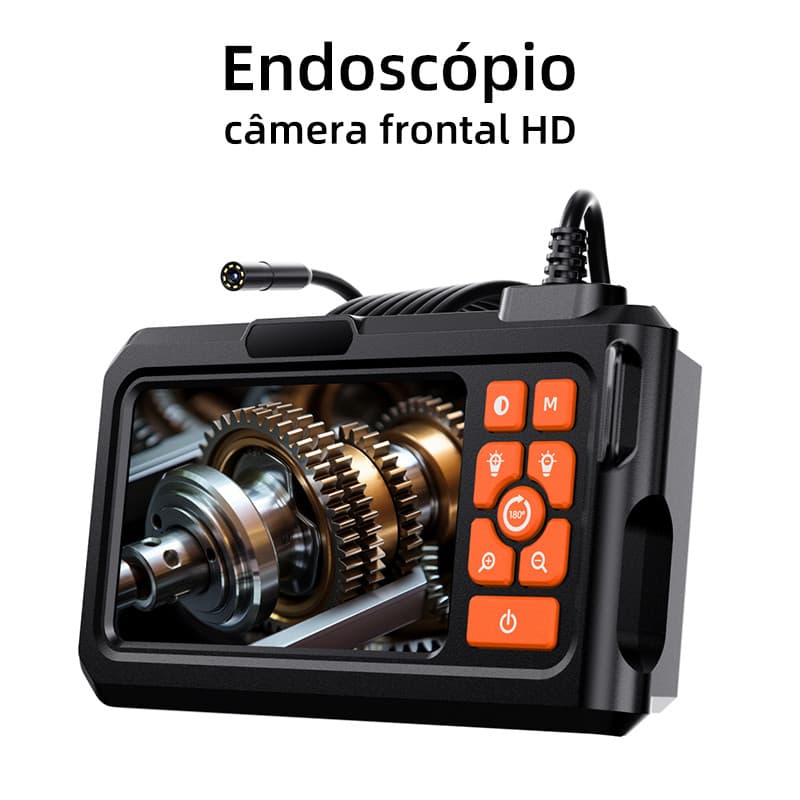 Câmera Endoscópica Industrial Tela 4.3" HD 1080P para Inspeção Tubulações Manutenção Mecânica