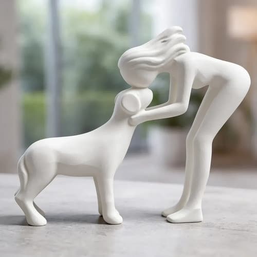 Estatua Decoração Cachorro Pet Enfeite Minimalista Estante