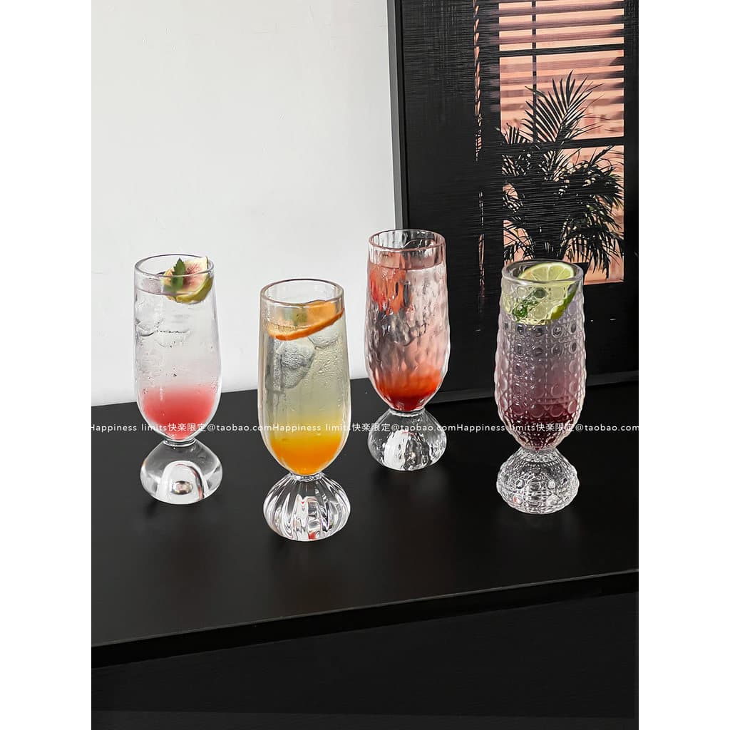 Copo de Vidro com Fundo Redondo e Alta Estética - 180ml - Ideal para Sucos, Cafés, Cervejas e Coquetéis