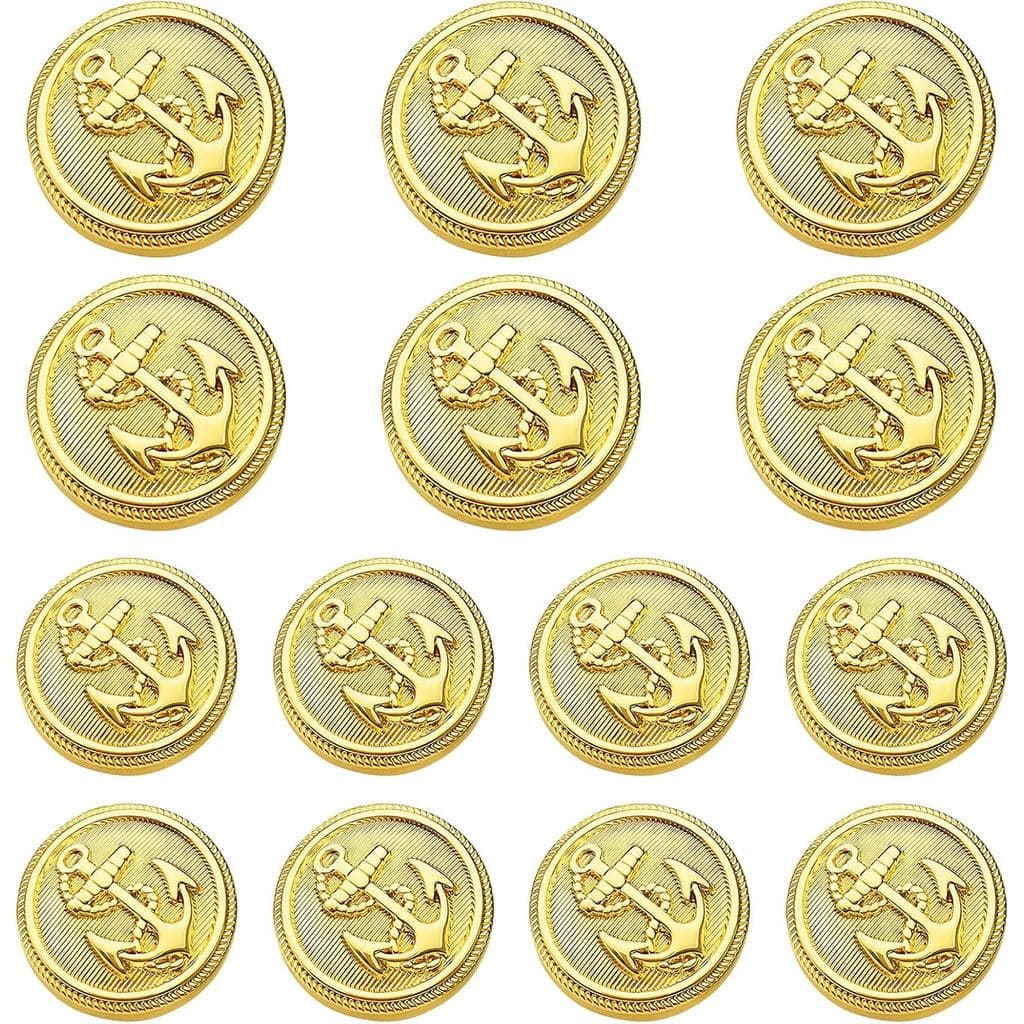 14 Pcs Gold Buttons for Blazer,Gold Buttons Clothing Replacement with 18mm and 23mm,Golden Button for Clothes,for Men Ja