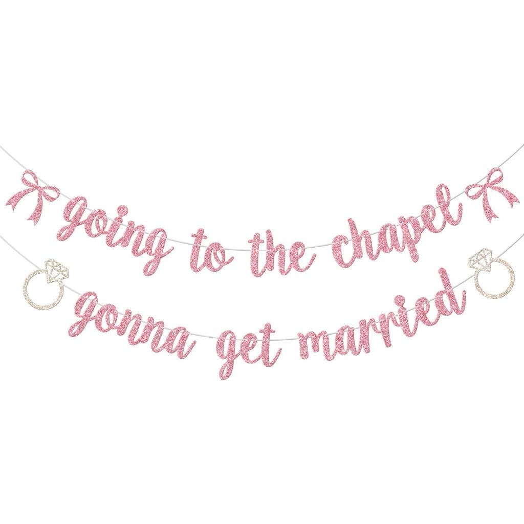 Banner " indo para a capela, vou me casar ", Decoração para Festa de Casamento, Recém-Casados, Decorações com Tema de La