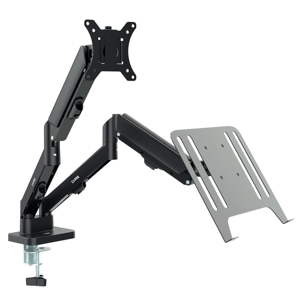 Suporte Articulado Monitor e Notebook Braço Duplo a Gás VESA 75x75 100x100 CS26 Clanm