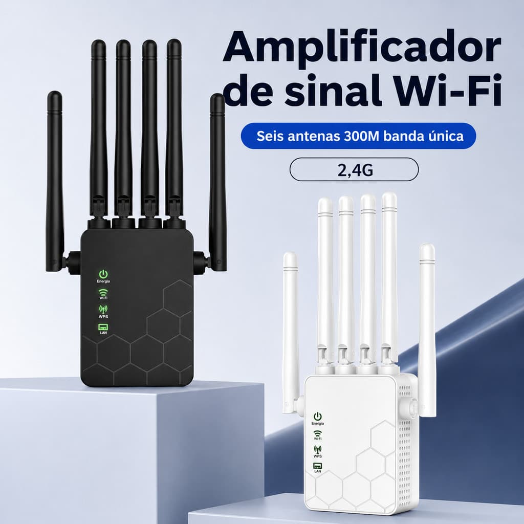 Repetidor WiFi 5G e 2.4G com Velocidade até 1200Mbps Modo AP e Porta LAN