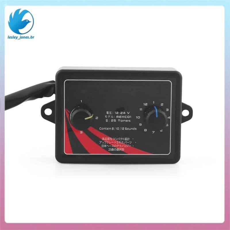 [lesley_jones.br] Para Unidade De Controle De Buzina De Carro 25 Tons 12-24V Alto-Falante Controlador Caracol