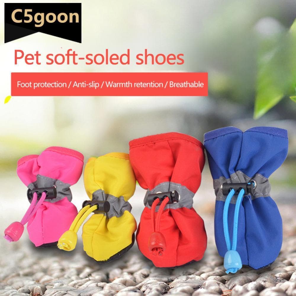 C5GOON 4 Pçs À Prova Dwaterproof Água Anti Deslizamento Sapatos Para Cães De Estimação Chuva Botas De Neve Ao Ar Livre P