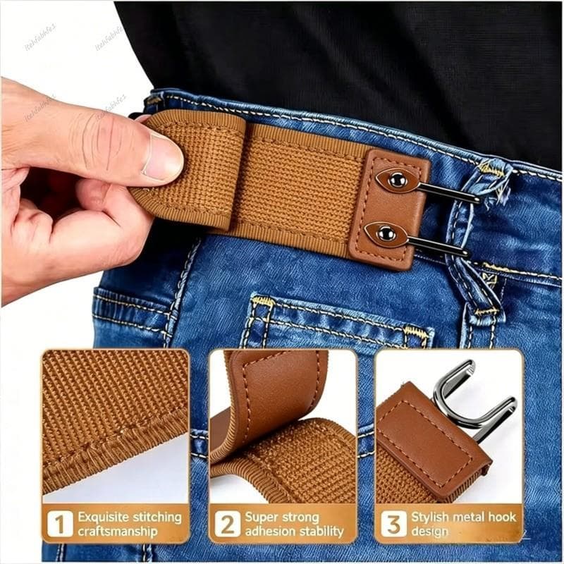 4 Pçs Cinto Lateral Sem Fivela Para Mulher Homem , Elástica Estiramento Masculino Cintos Ajustáveis Calças Jeans
