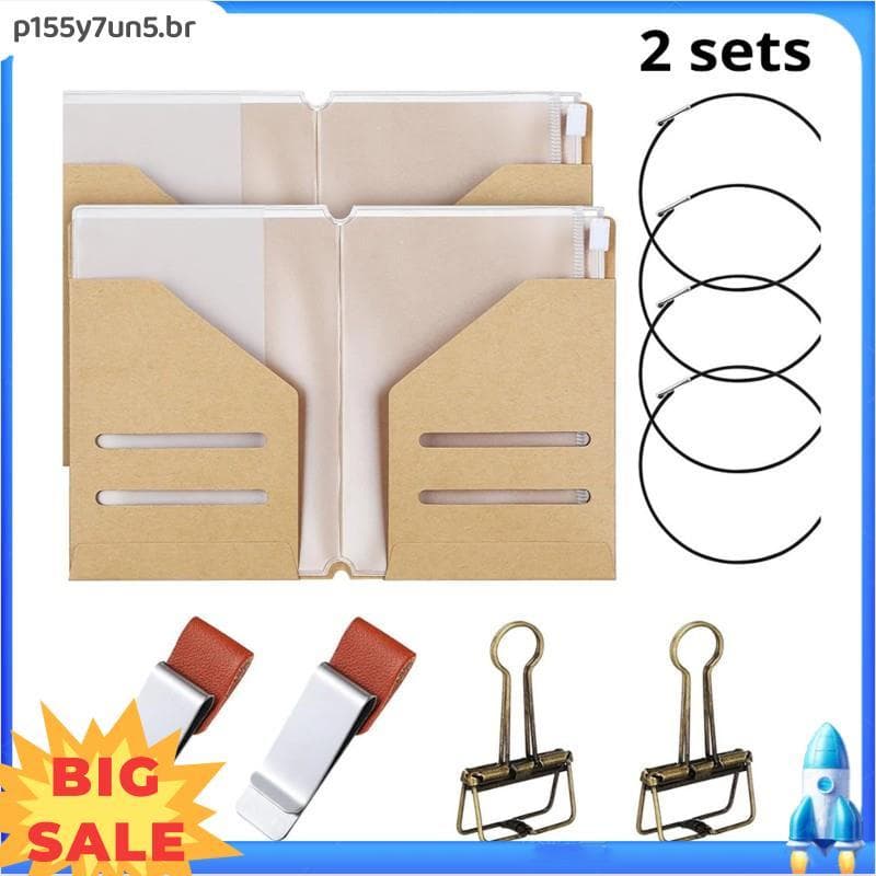Pasta De Arquivo Tamanho Passaporte , Estojo Com Zíper , Porta-Canetas-Kit De Acessórios Para Notebook 24 Peças