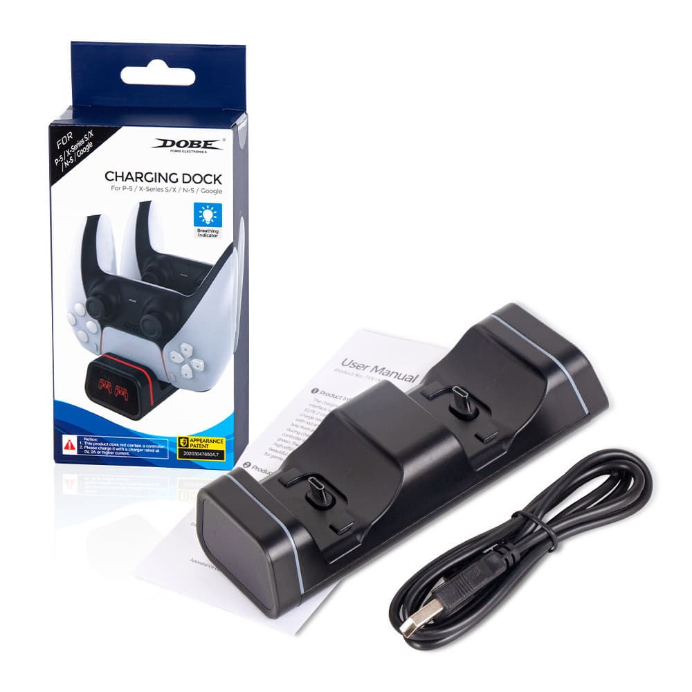 Adequado para série XBX, PS5 alça Universal carregador carregador alça carregador duplo com luz indicadora