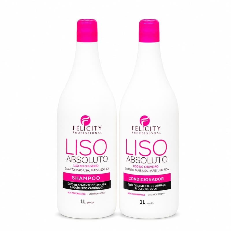 Kit Shampoo e condicionador Liso Absoluto Felicity 2x1L