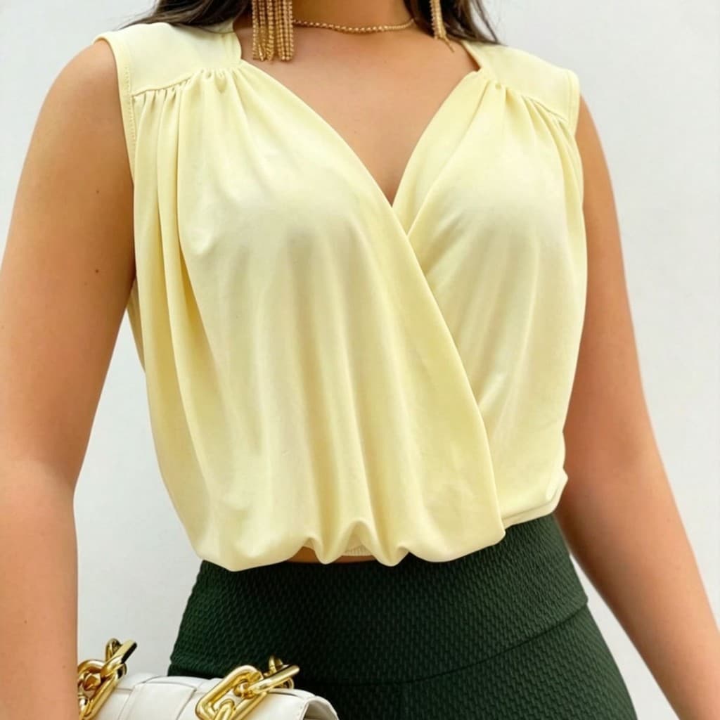 Regata Feminina Social Suplex Elástico Decote Profundo Elegante Super Moda Envio !!