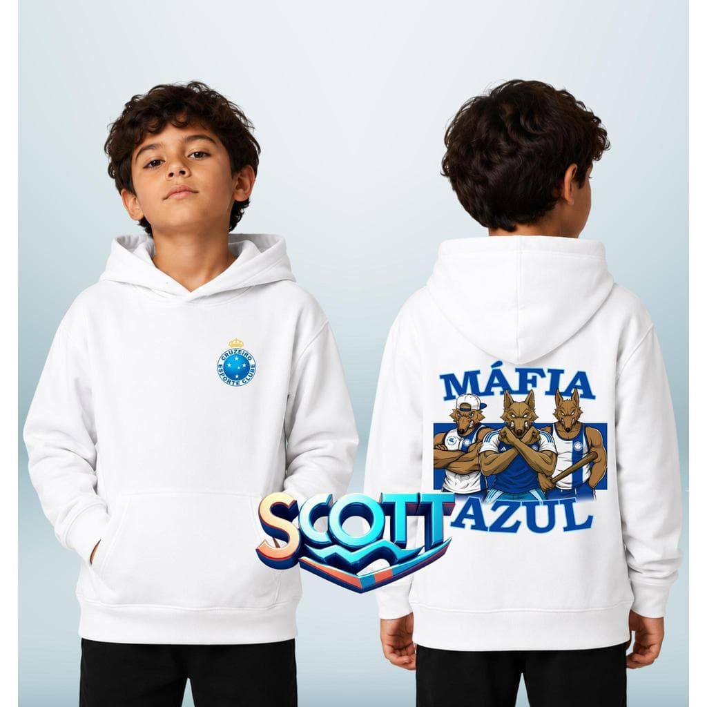 MOLETOM CANGURU INFANTIL TORCEDOR DO CRUZEIRO UNISSEX