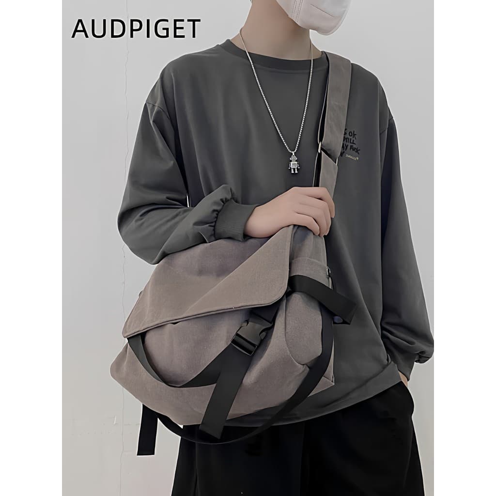 Bolsa de lona japonesa para estudante universitário retrô Casual bolsa mensageiro