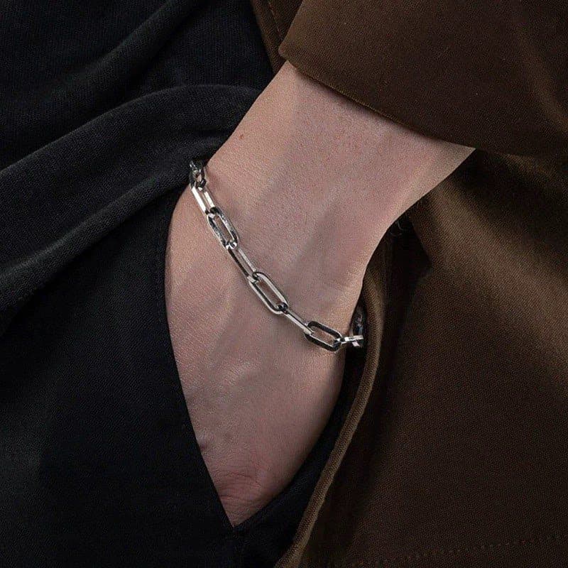 Pulseira de corrente quadrada em formato de costas, aço de titânio, não desbota, masculina, cubana, europeia, americana,