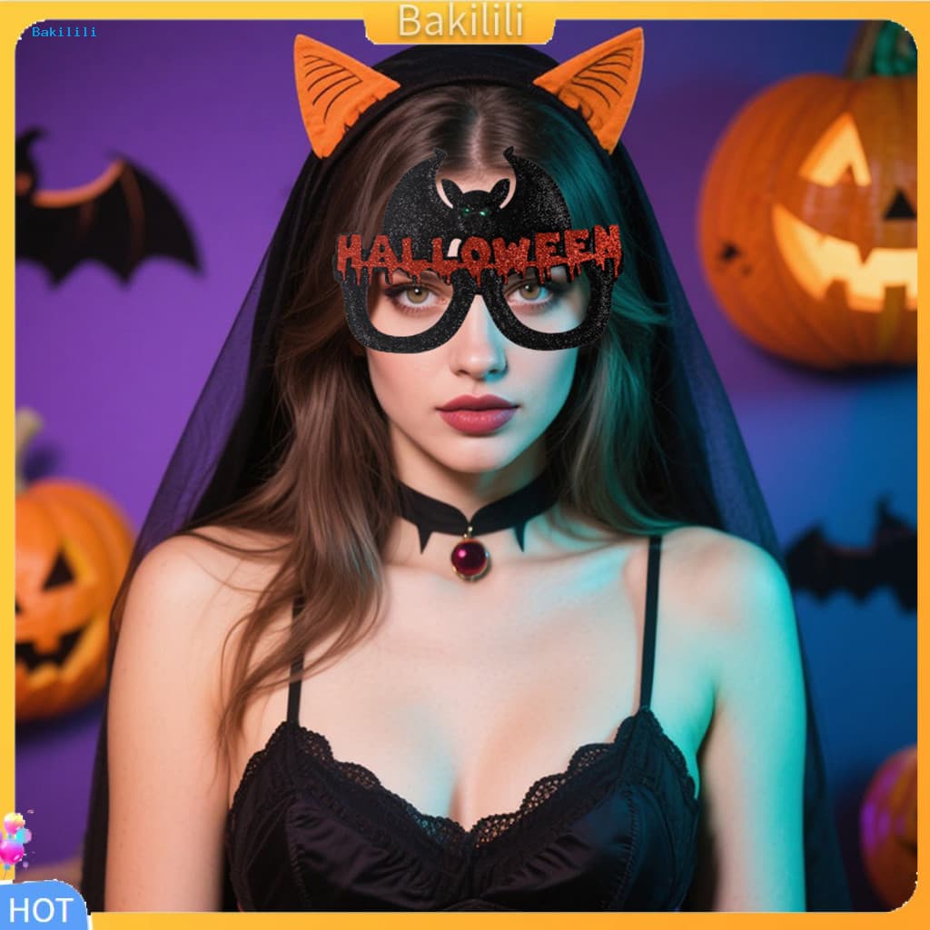 { Bakilili } Óculos Para Festa De Halloween , Infantis Cosplay Crianças E Adultos , Armações De Feltro Com Glitter Engra