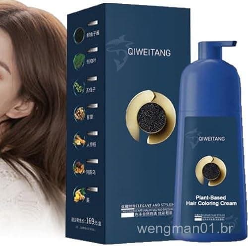 Shampoo Tintura de Cabelo Qiweitang - Shampoo Colorante de Cabelo Qiweitang, Creme Colorante de Cabelo à Base de Plantas