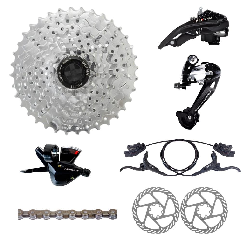 Kit Relação Cassete 9v 11-42d Cambio 9v Freio Hidráulico Mtb