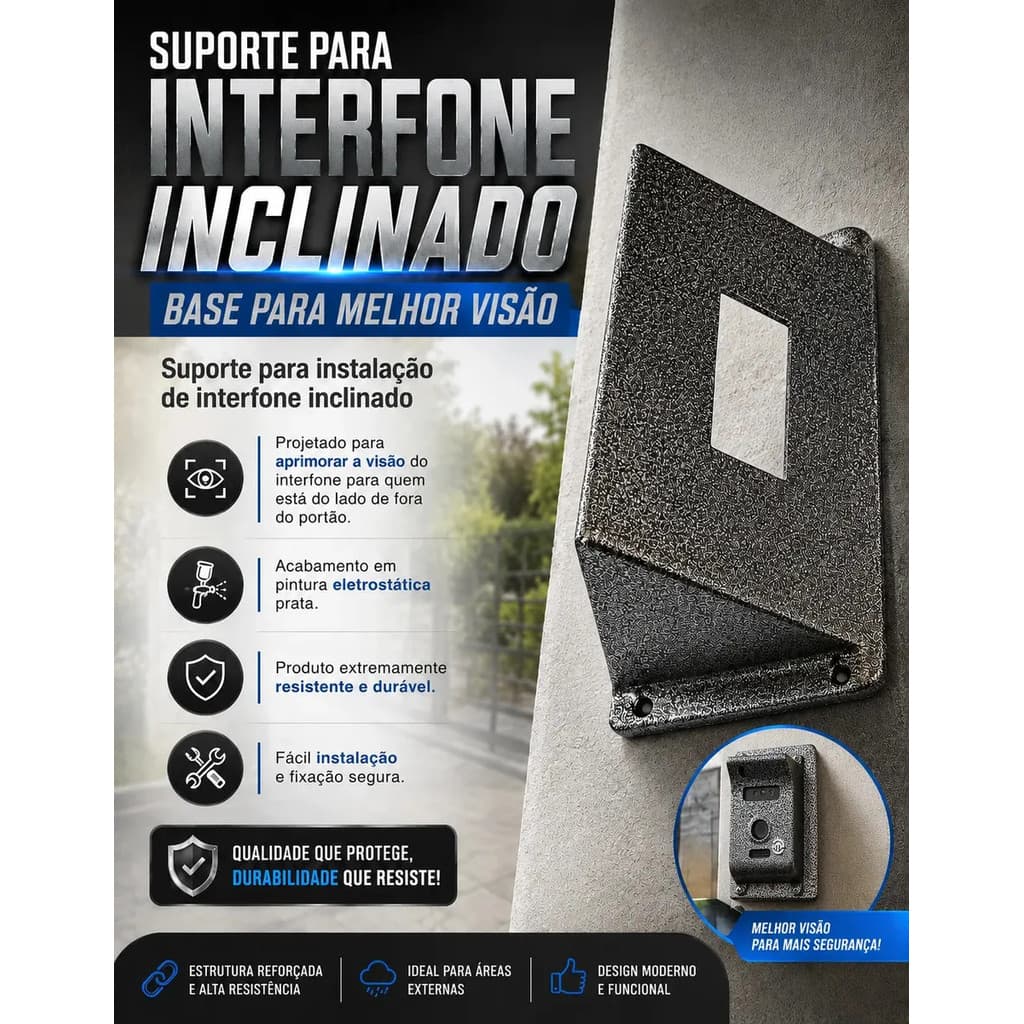 Suporte Inclinado para Interfones ou Video Porteiro