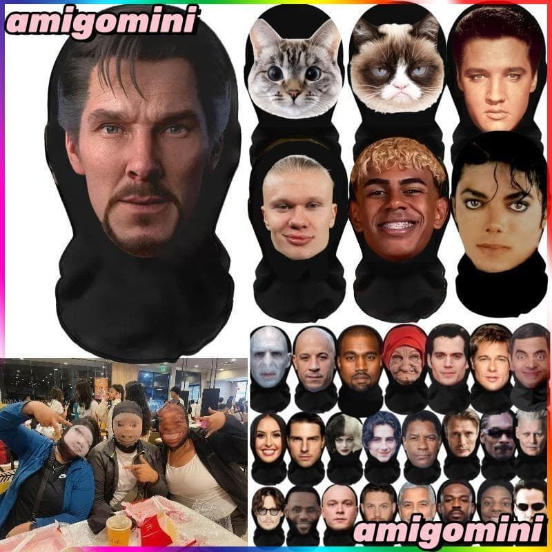 Balaclava De Máscara Facial 3D – Cosplay Criativo Engraçado Ronaldo Messi Mr Bean Ishowspeed Máscaras Faciais Completas