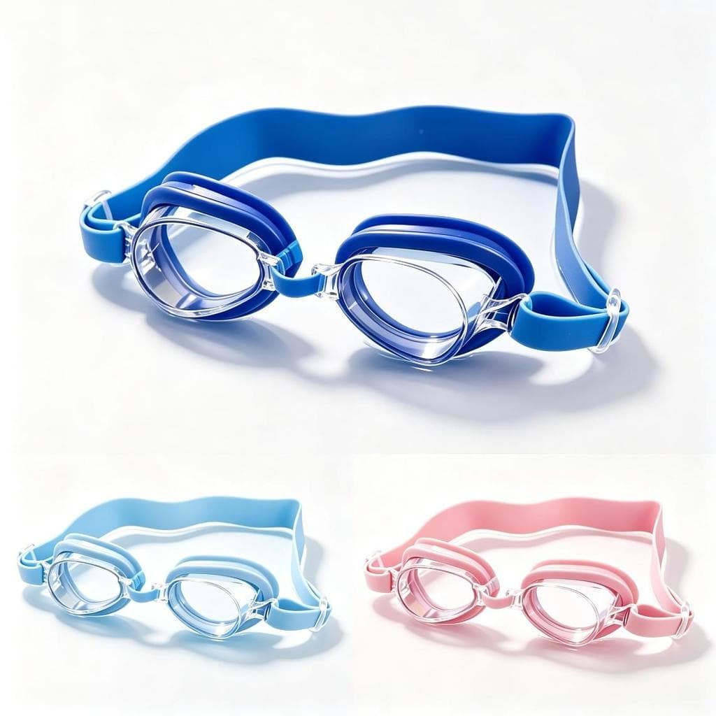 Óculos de natação infantil para crianças de 5 a 12 anos, lente transparente, cores variadas, para piscina e praia