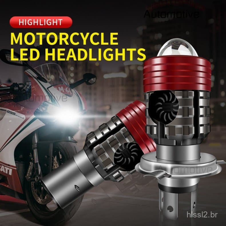 Farol de Motocicleta de Duas Cores 3000LM H4 H6 P15d T19 Luzes LED de Alto/Baixo Feixe com Lente e Ventilador para Motoc