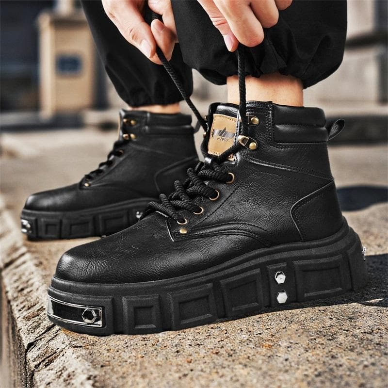 Novidade Outono 2025: Botas Martin Masculinas de Cano Alto, Estilo Britânico, Modernas, Versáteis, Casuais, para Esporte