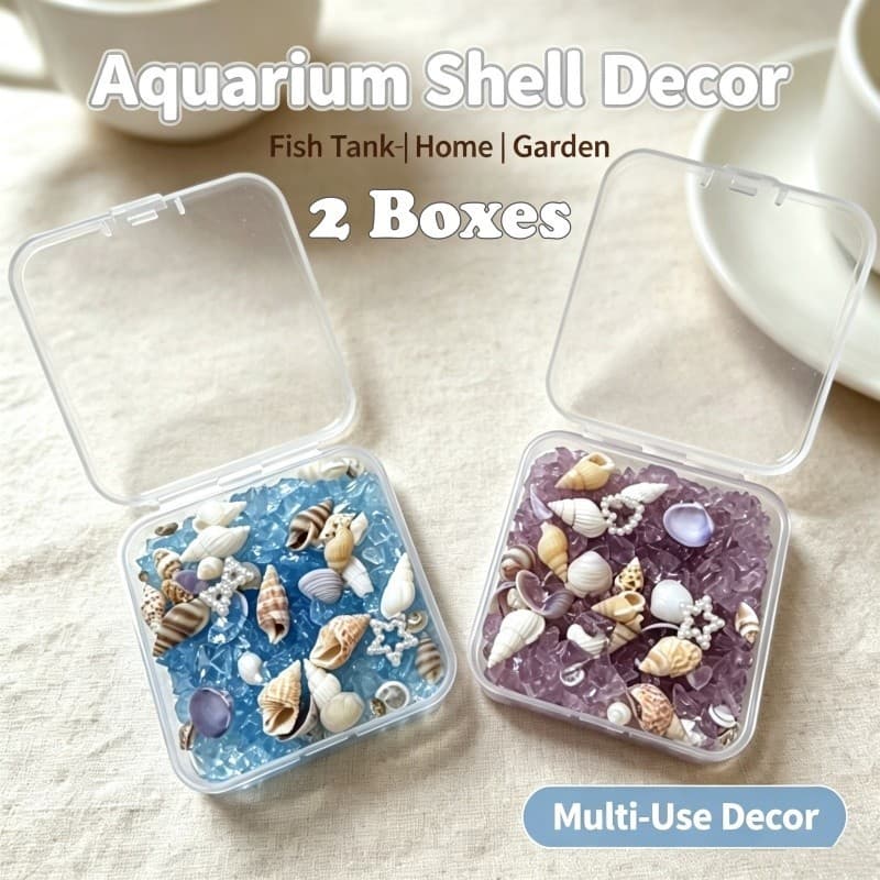 2 Caixas De Concha De Aquário Com Decoração De Areia De Vidro , Tanque De Peixes , Jardim Doméstico