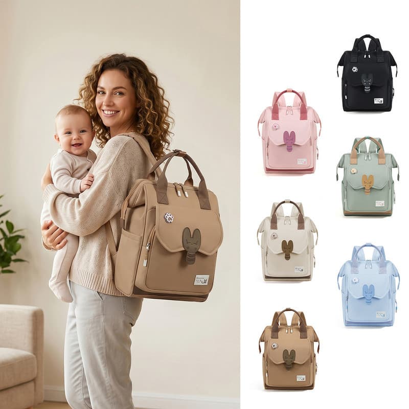 Mochila Maternidade Grande Multifuncional Impermeável Tecido Oxford