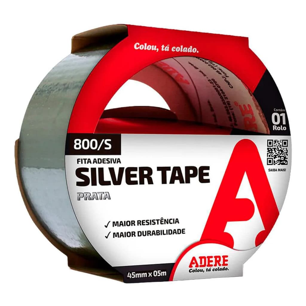 Fita Adesiva Multiuso Silver Tape 45mmx5m Prata 800s Adere