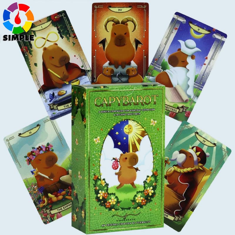 Baralho de Tarô Capivara 10,3*6cm, 78 Cartas de Tarô Fofas que Trazem Essa Vibração e Energia Relaxante para um Baralho