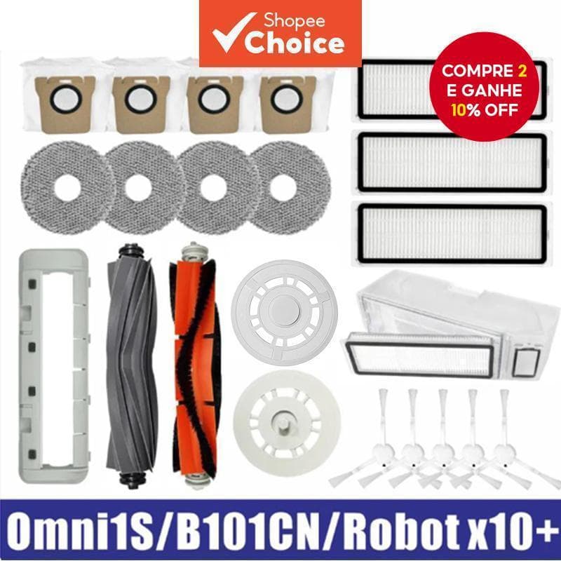 Para Xiaomi Robot Vacuum S10 +/S10 PLUS/X10 B101CN/Dreame L10s Ultra S10 Acessórios De Escova Principal Filtro Lateral S