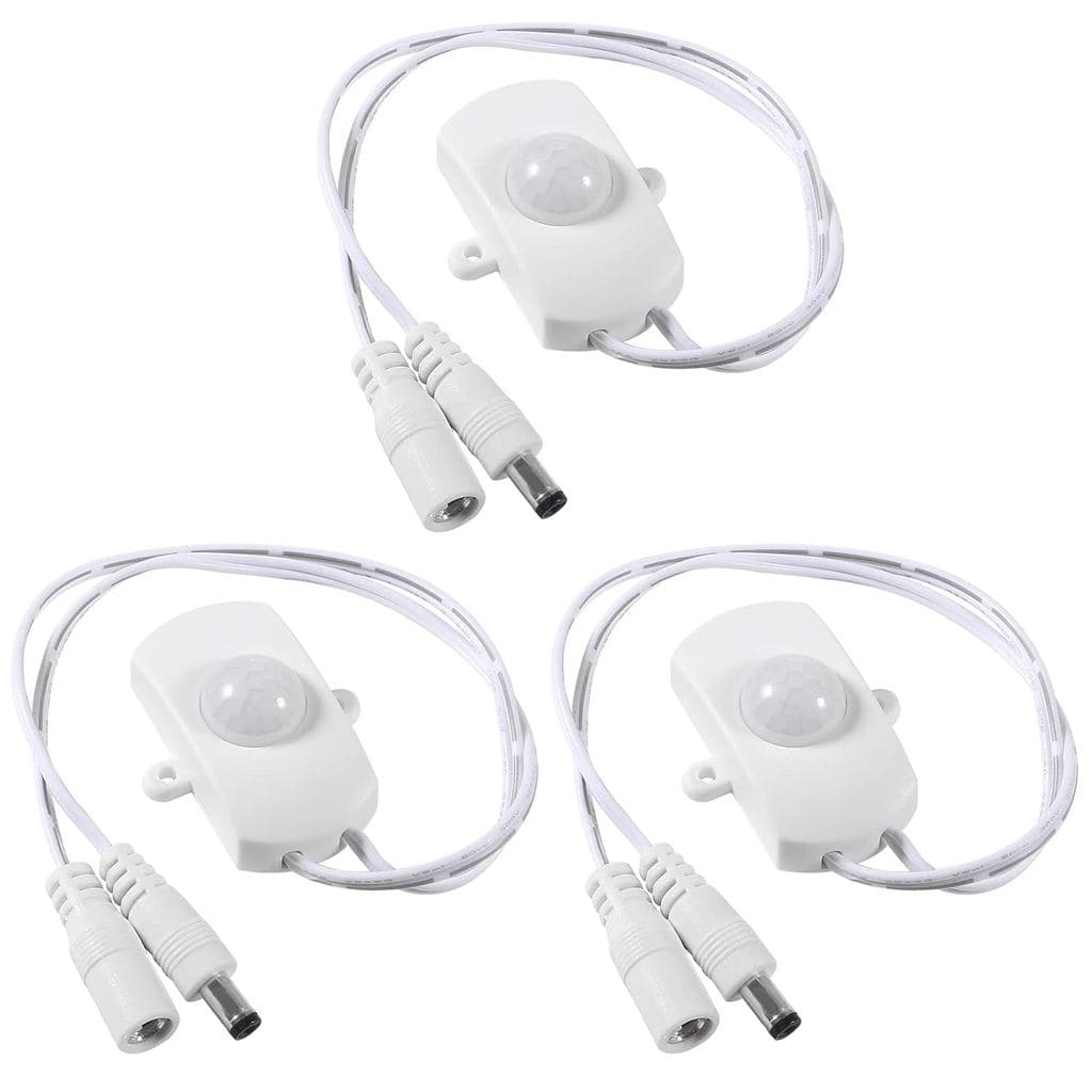 3 Peças Interruptor de Sensor de Movimento LED PIR DC 5V-24V 5A, Controlador de Sensor Infravermelho Corporal com Cabo A
