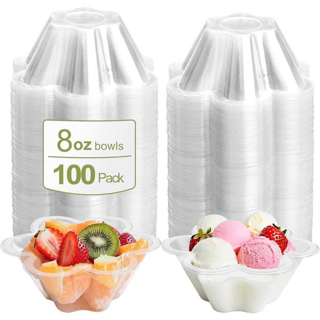 Tigelas Transparentes KUCKOW, 100 Unidades de Tigelas para Sorvete, todas Transparentes para Servir Aperitivos, Sobremes