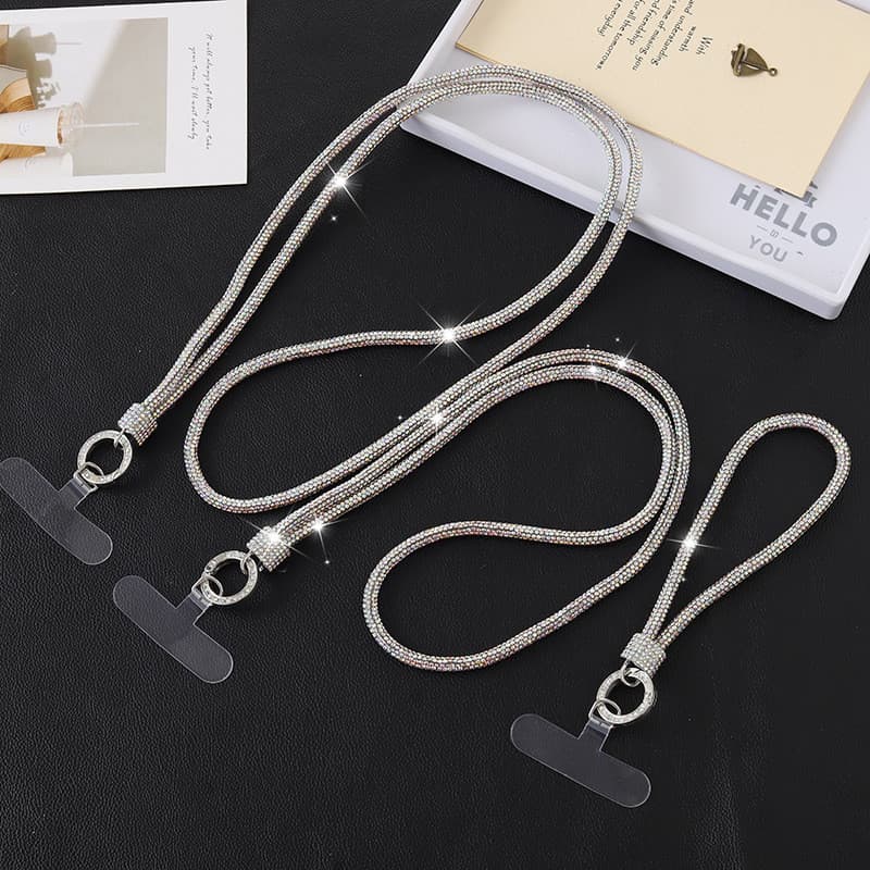 High-End pingente de telefone móvel pendurado corrente strass cruz-corpo saco chaveiro cordão do telefone móvel pingente