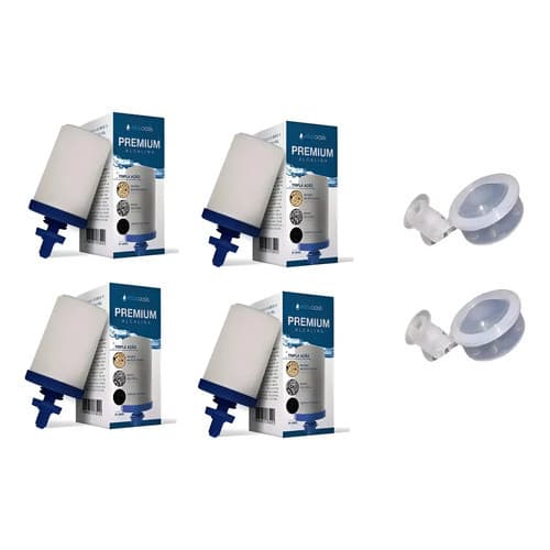 Kit 4 Velas Filtro Barro Tripla Acao Premium + 2 Boias