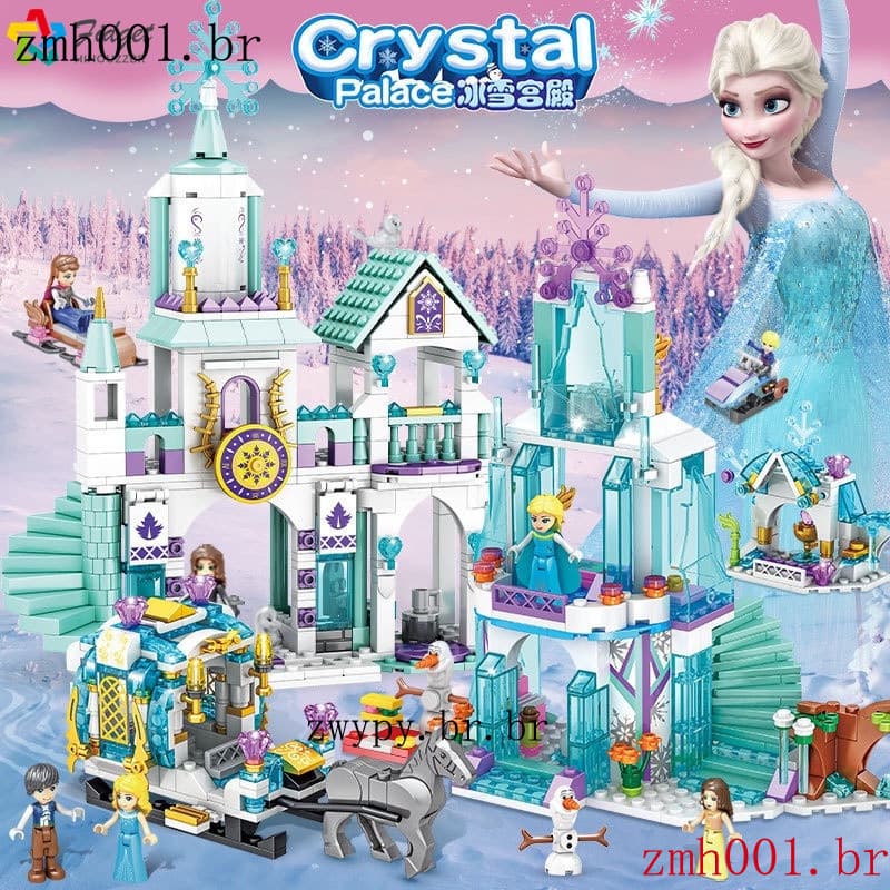 735 Pçs Disney Congelado 2 Princesa Castelo Modelo Meninas Bloco De Construção Brinquedo Conjunto Brinquedos Educativos
