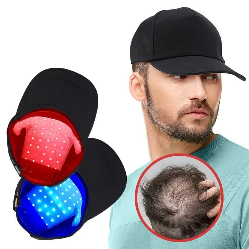 Dispositivo de crescimento capilar com luz vermelha e azul, capa anti-queda para crescimento capilar, tratamento capilar