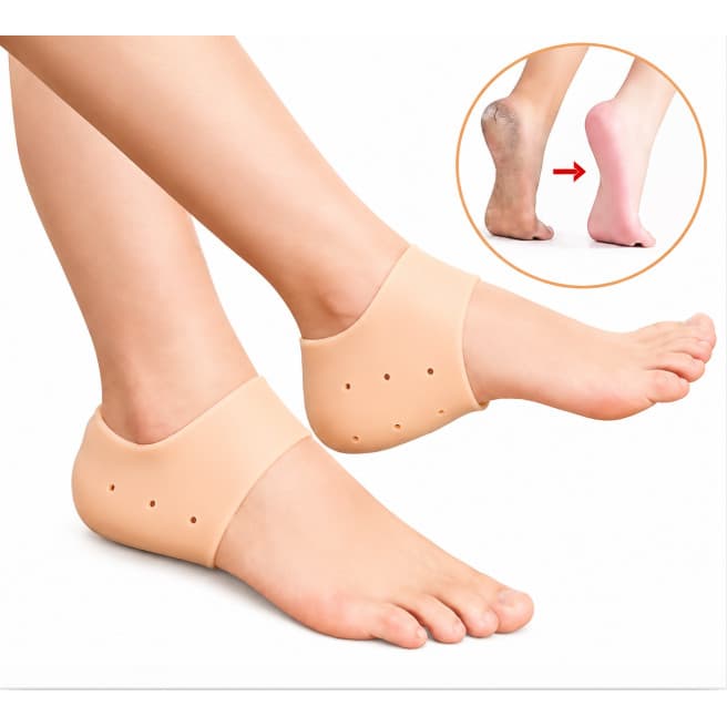 Par Palmilha Silicone Gel para Calcanhar Ortopédica Fascite Plantar Esporão Proteção Tamanho Único