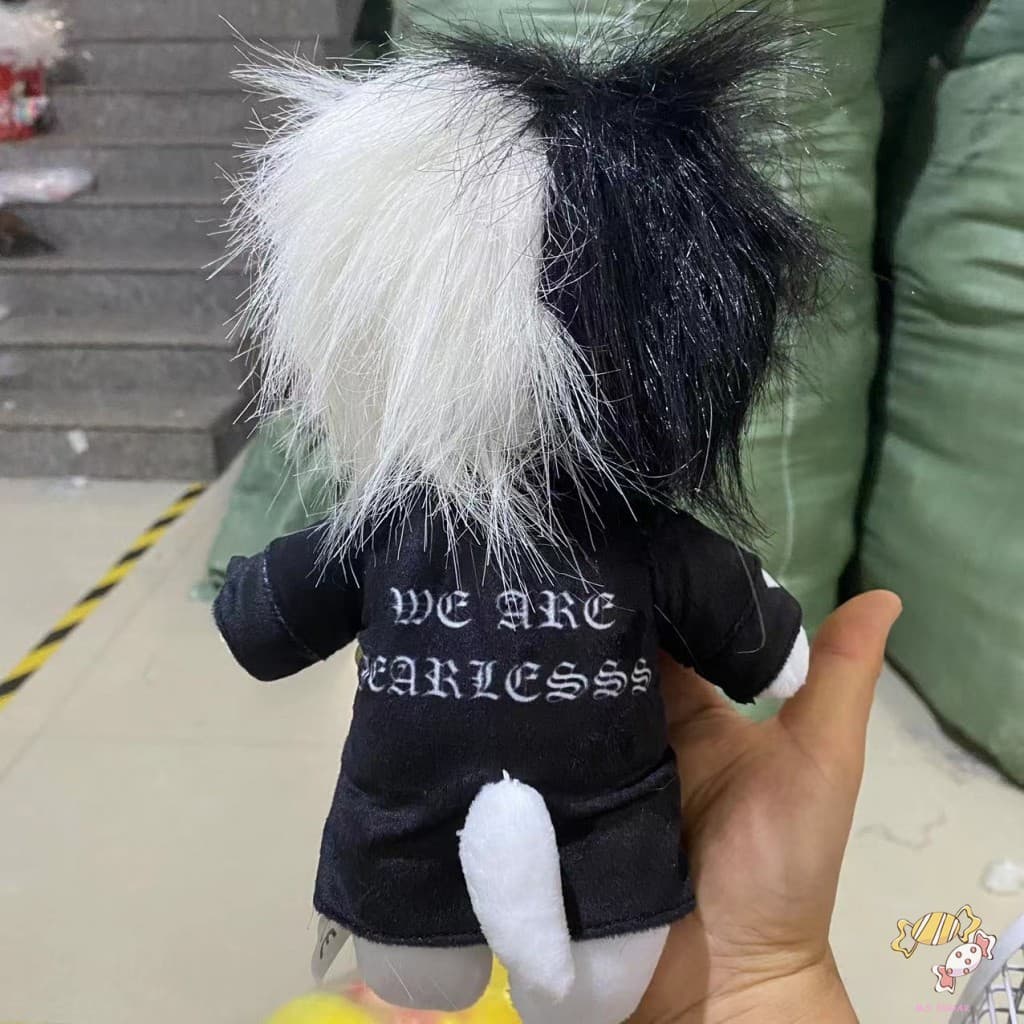 Boneca De Pelúcia De Gato Com Dente Assustador Preto E Branco-Brinquedo De Halloween Para Crianças