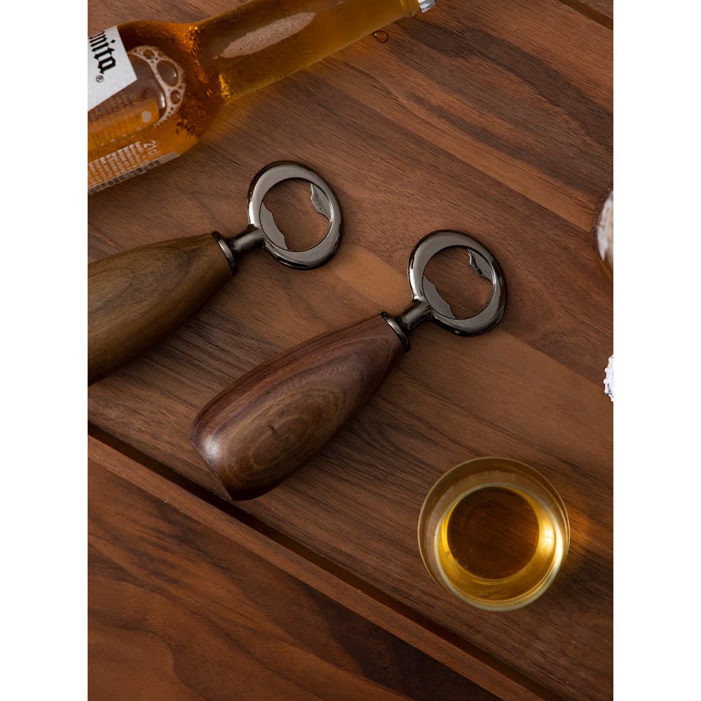 Saca-rolhas de cerveja de nogueira preta Vaticano criativo doméstico retrô saca-rolhas de aço inoxidável