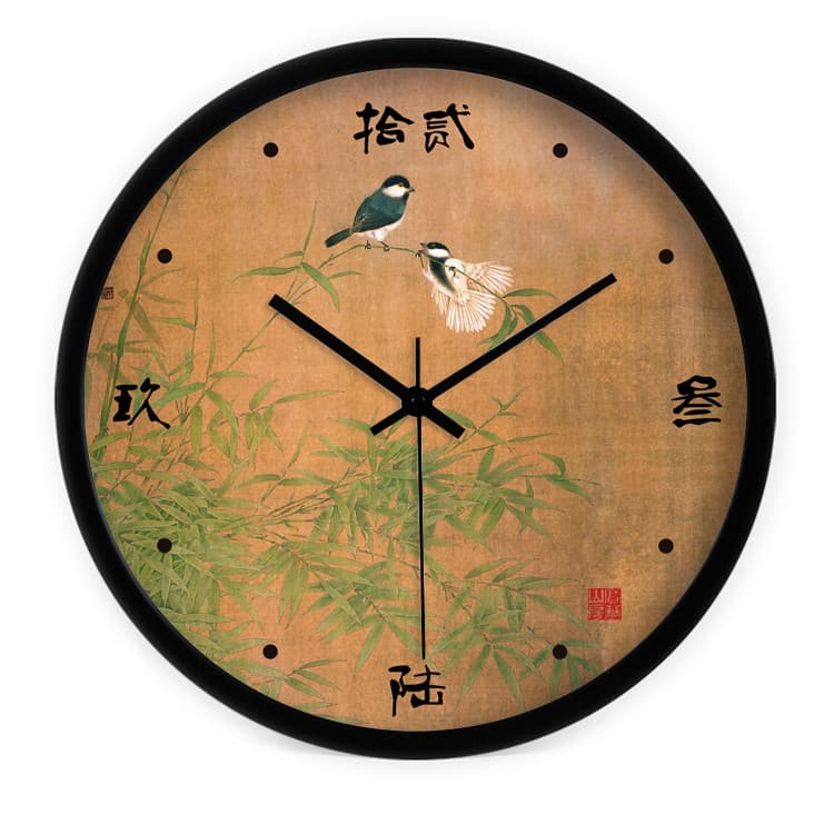 Criativo novo estilo chinês estilo Medieval sala de estar relógio de parede 2025 novo estilo relógio moderno sem perfura