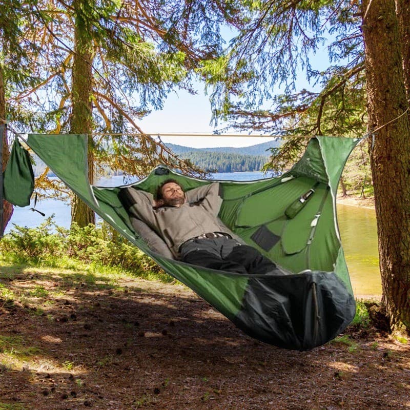Rede única portátil de sobrevivência ao ar livre, rede plana à prova de rasgos e mosquitos, multicolorida opcional