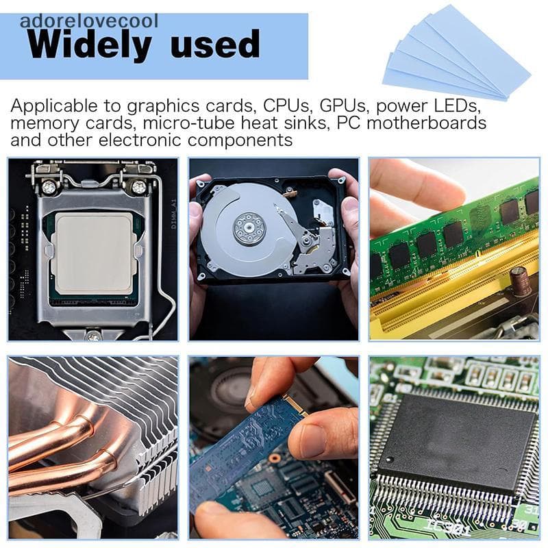 10 Peças Almofada Térmica M . 2 Com 6.0 W/mk Condutividade Reutilizável Silicone GPU De Resfriamento Condutora De Dissip