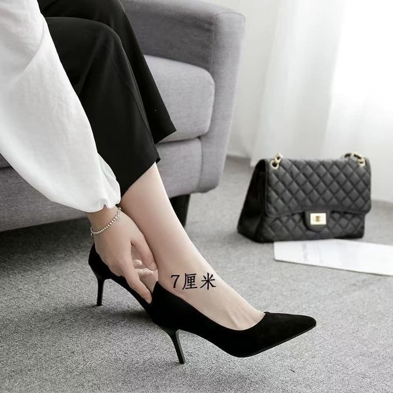 Primavera outono novo estilo sandálias femininas de salto alto trabalho Formal wear exterior All-Match único sapatos sen