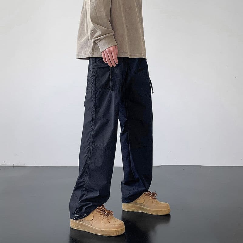 ❤Novidades❤ Calças de caminhada estilo fino ao ar livre caminhadas calças masculinas macacão americano solto calças de s