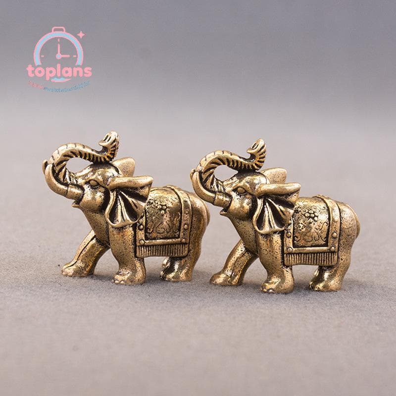 Estátua De Elefante De Bronze Antigo TOPLA , Mini Ornamento De Bênção De Latão Para Boa Sorte