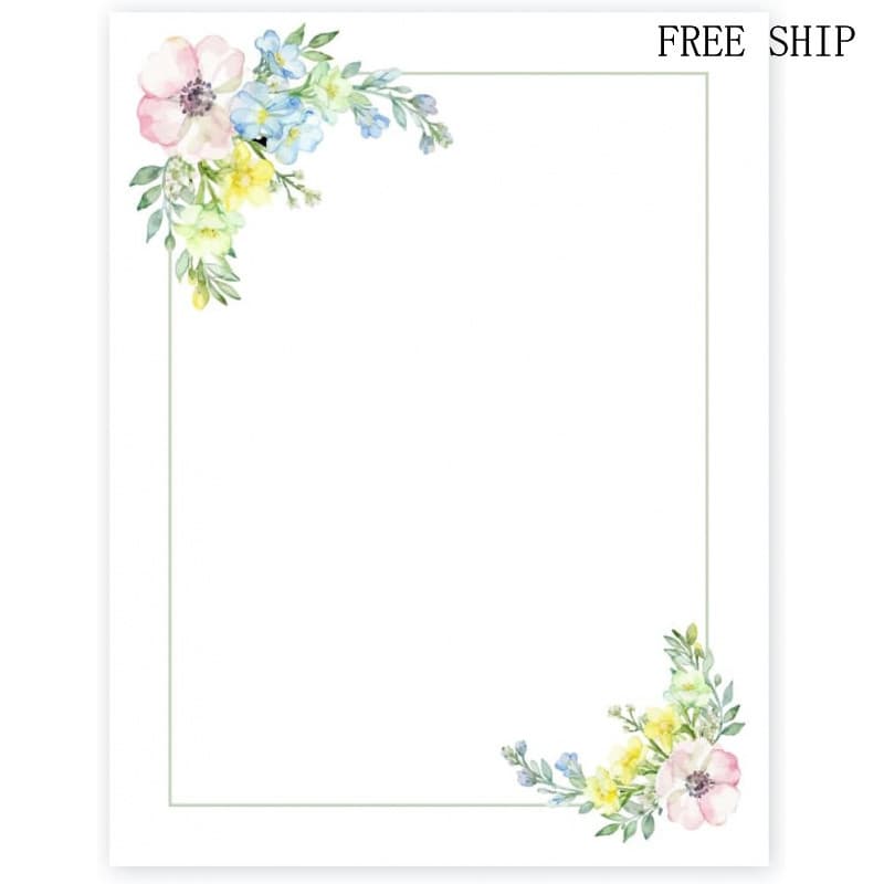 UNICRAFTALE 100 Folhas de Papel Decorativo com Estampa de Flores para Impressora, Material de Papelaria para Celebrações